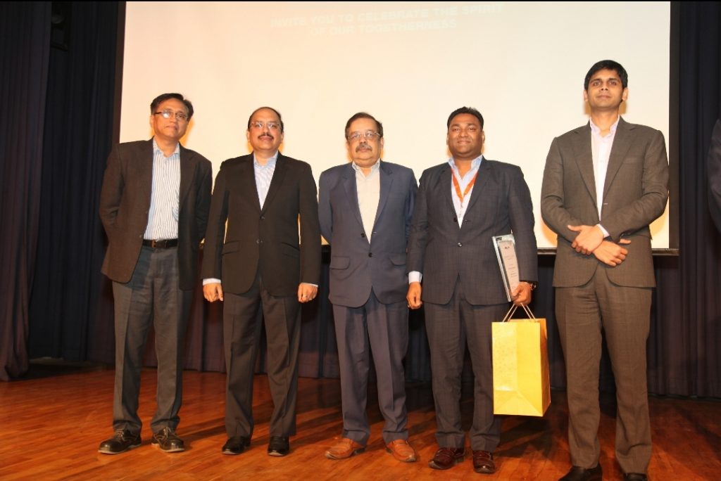 Mr Bansal along with Mr Abhyuday Jindal and senior leadership at Jindal Stainless in 2017