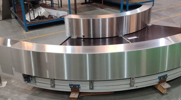 stainless steel power curve conveyors